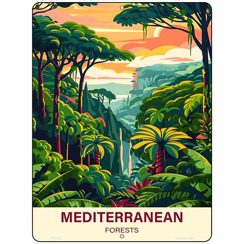 Mediterranean Forests Metal Novelty Parking Sign P-4548