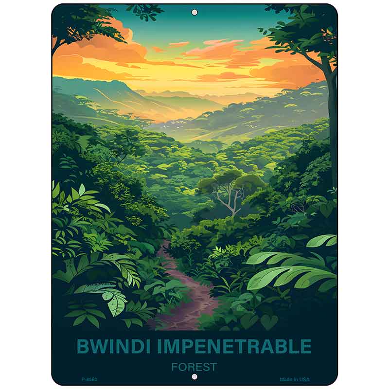 Bwindi Impenetrable Forest Metal Novelty Parking Sign P-4563