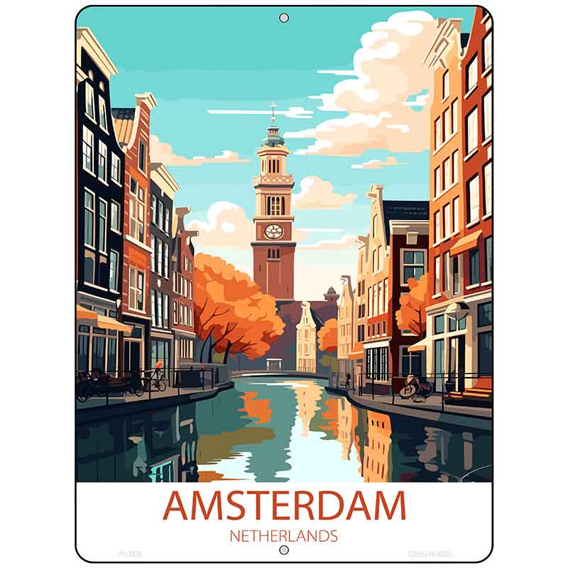 Amsterdam Netherlands Metal Novelty Parking Sign P-4568