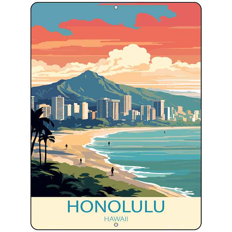 Honolulu Hawaii Metal Novelty Parking Sign P-4578