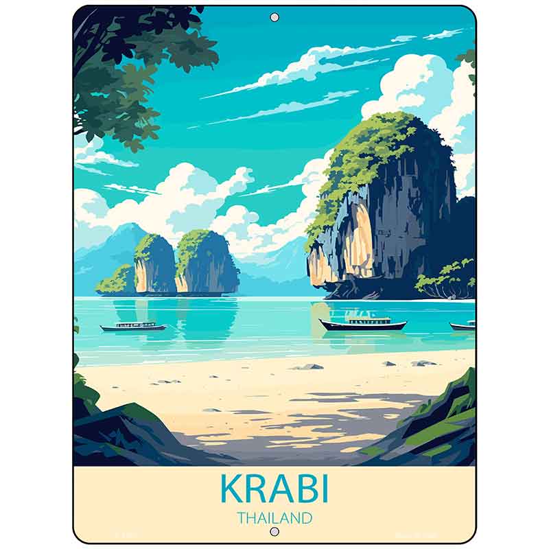 Krabi Thailand Metal Novelty Parking Sign P-4580