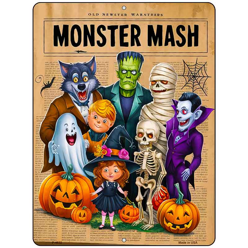 Monster Mash Metal Novelty Parking Sign P-4632