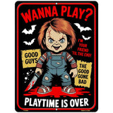 Wanna Play Chucky Metal Novelty Parking Sign P-4634