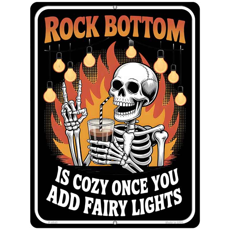 Rock Bottom Metal Novelty Parking Sign P-4640