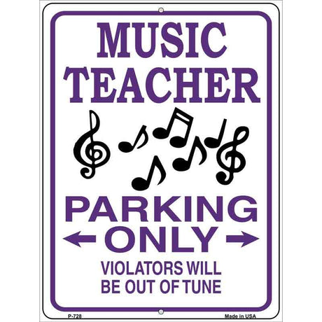 Music Teacher Parking Metal Novelty Parking Sign 9" x 12" (P)