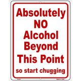 No Alcohol Beyond This Point Metal Novelty Parking Sign 9" x 12" (P)