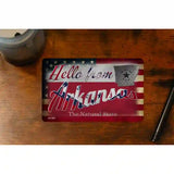 Hello From Arkansas Novelty Metal Postcard PC-004