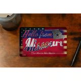 Hello From Missouri Novelty Metal Postcard PC-025