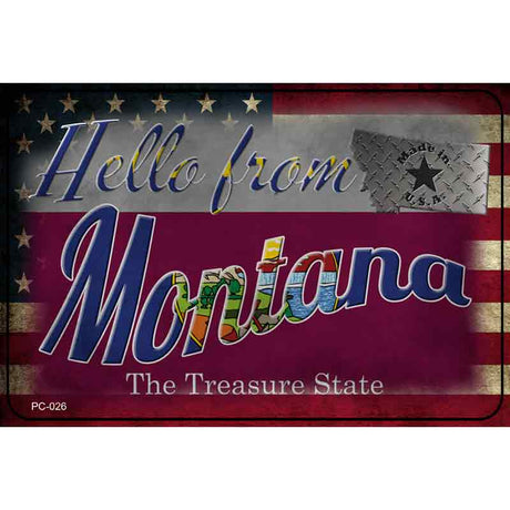Hello From Montana Novelty Metal Postcard PC-026