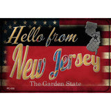 Hello From New Jersey Novelty Metal Postcard PC-030