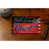 Hello From Oregon Novelty Metal Postcard PC-037