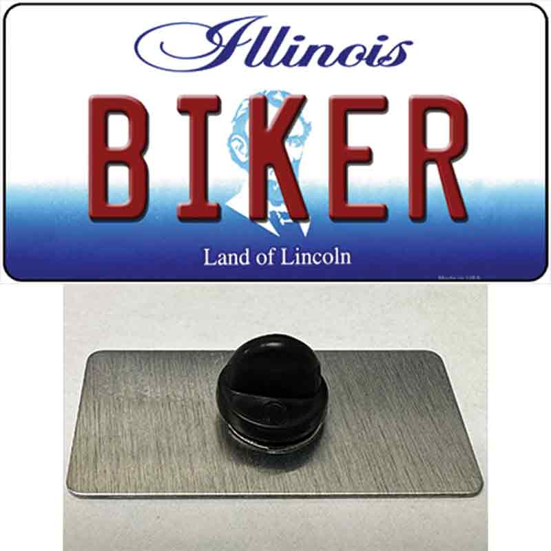 Biker Illinois Novelty Metal Hat Pin