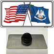 Louisiana Crossed US Flag Novelty Metal Hat Pin