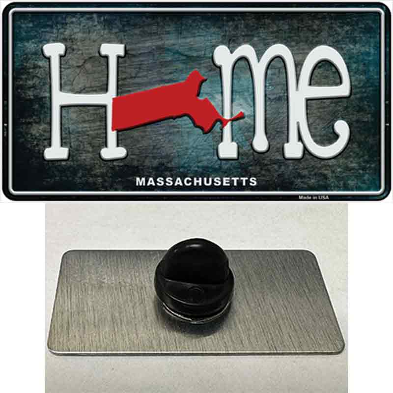 Massachusetts Home State Outline Novelty Metal Hat Pin