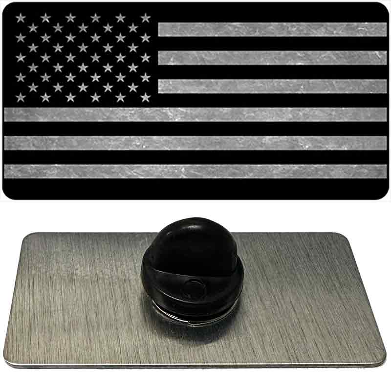 American Flag Black and Gray Novelty Metal Hat Pin 1.5" x 0.75" Lapel Pin (PIN)