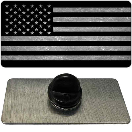 American Flag Black and Gray Novelty Metal Hat Pin 1.5" x 0.75" Lapel Pin (PIN)