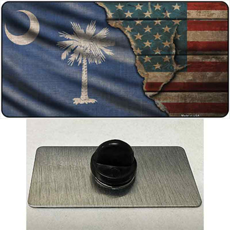 South Carolina/American Flag Novelty Metal Hat Pin