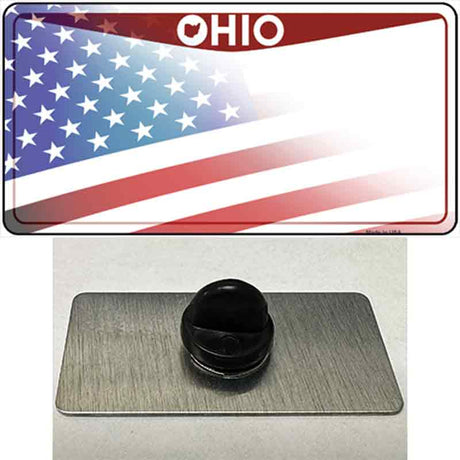 Ohio State American Flag Novelty Metal Hat Pin