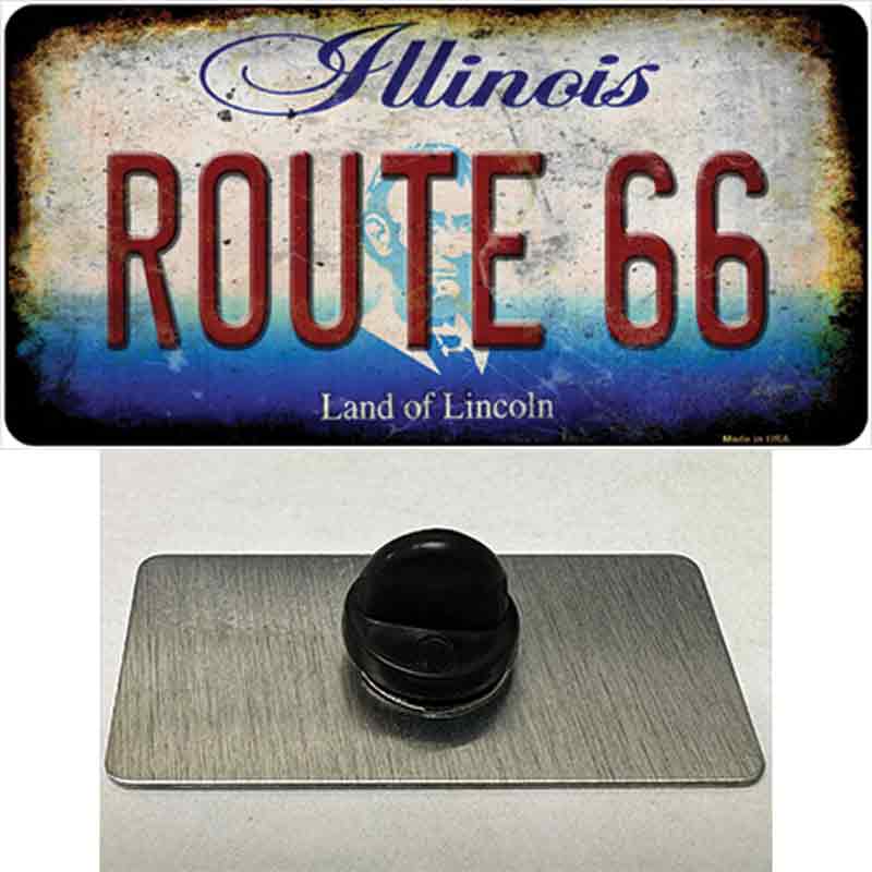 Route 66 Illinois Rusty Novelty Metal Hat Pin