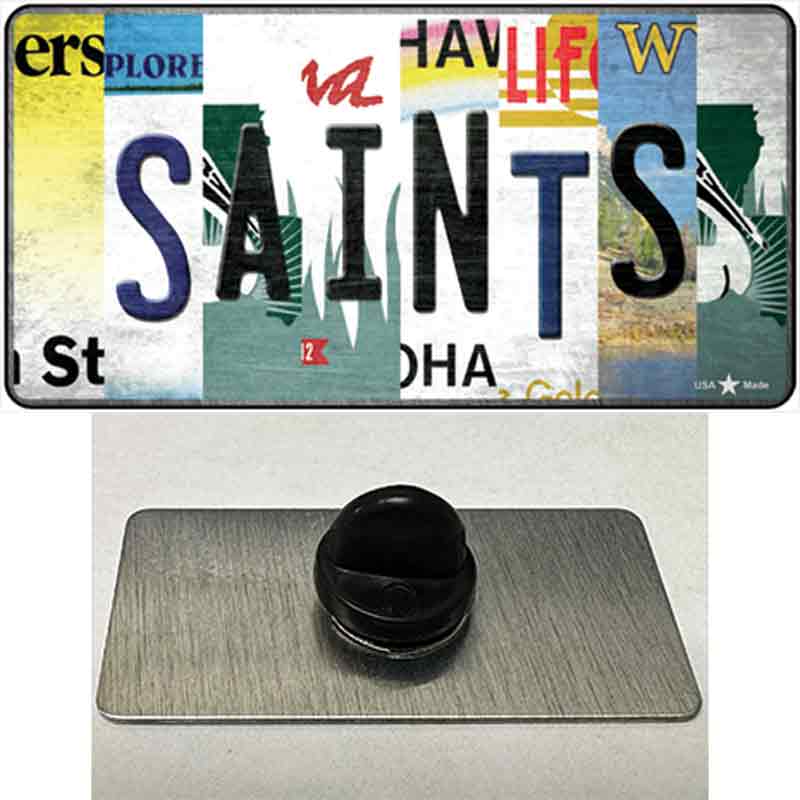 Saints Strip Art Novelty Metal Hat Pin Tag