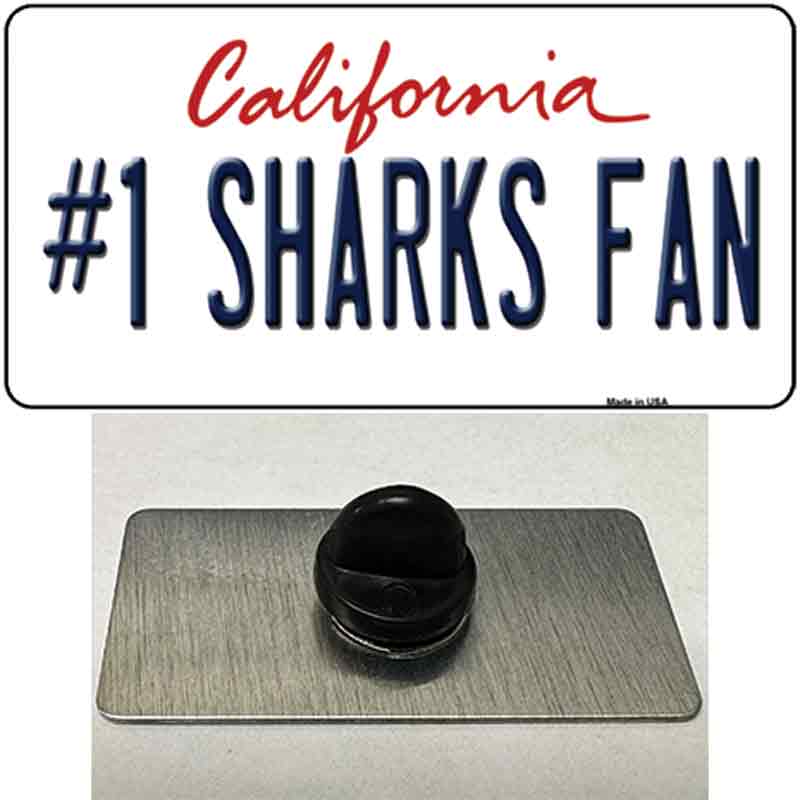 Number 1 Sharks Fan Novelty Metal Hat Pin Tag