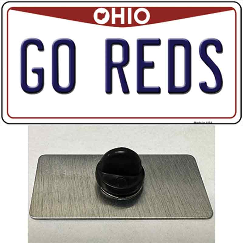Go Reds Novelty Metal Hat Pin Tag
