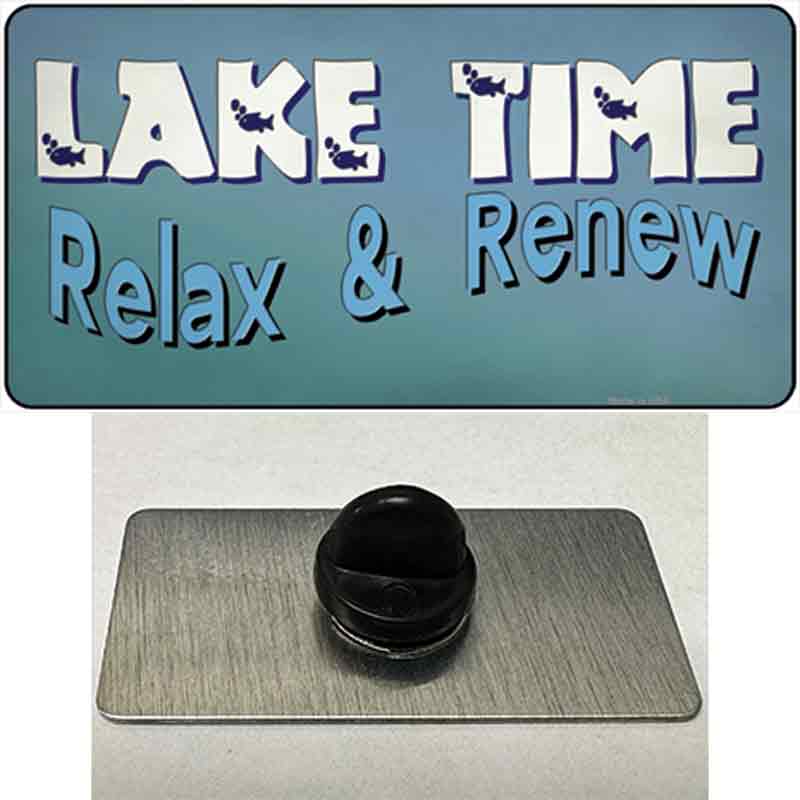 Lake Time Novelty Metal Hat Pin Tag 1.5" x 0.75" Lapel Pin (PIN)