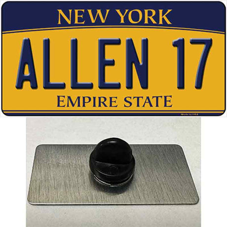 Allen 17 New York Novelty Metal Hat Pin Tag