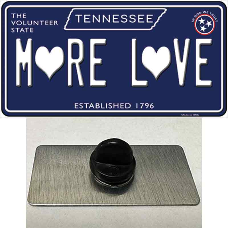 More Love Hearts Tennessee Blue Novelty Metal Hat Pin Tag 1.5" x 0.75" Lapel Pin (PIN)