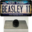 Beasley 11 New York Blue Novelty Metal Hat Pin Tag 1.5" x 0.75" Lapel Pin (PIN)