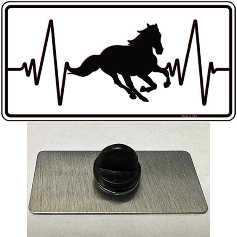 Horse Heart Beat Novelty Metal Hat Pin Tag 1.5" x 0.75" Lapel Pin (PIN)