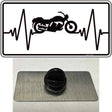 Motorcycle Heart Beat Novelty Metal Hat Pin Tag 1.5" x 0.75" Lapel Pin (PIN)