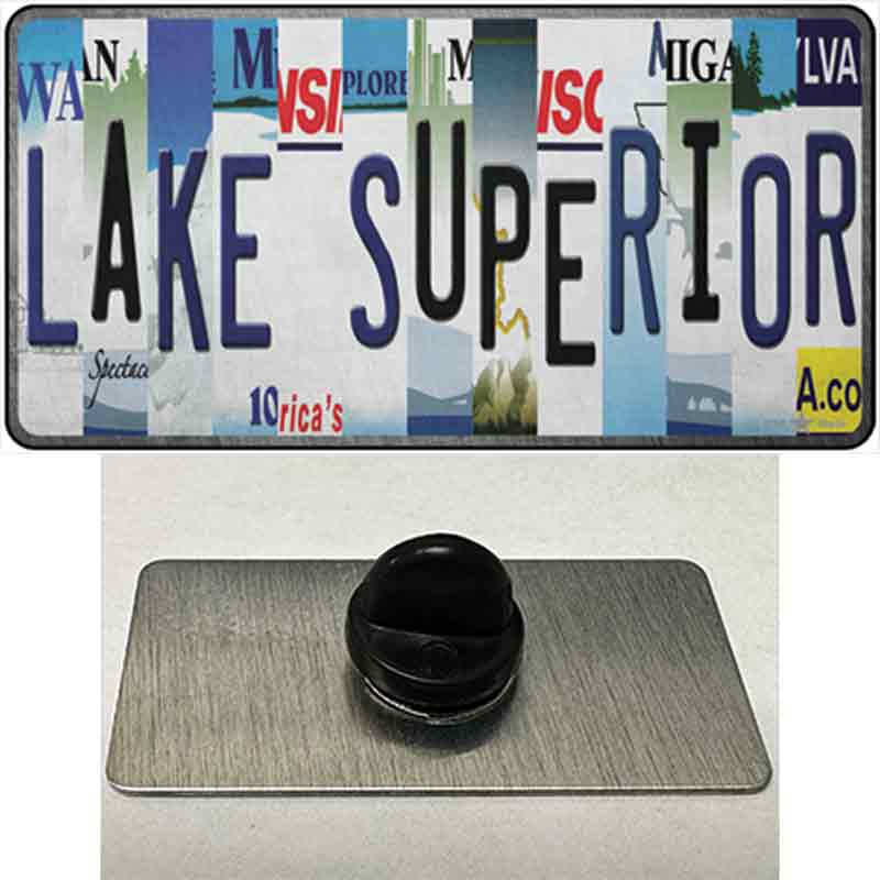 Lake Superior Strip Art Novelty Metal Hat Pin Tag 1.5" x 0.75" Lapel Pin (PIN)