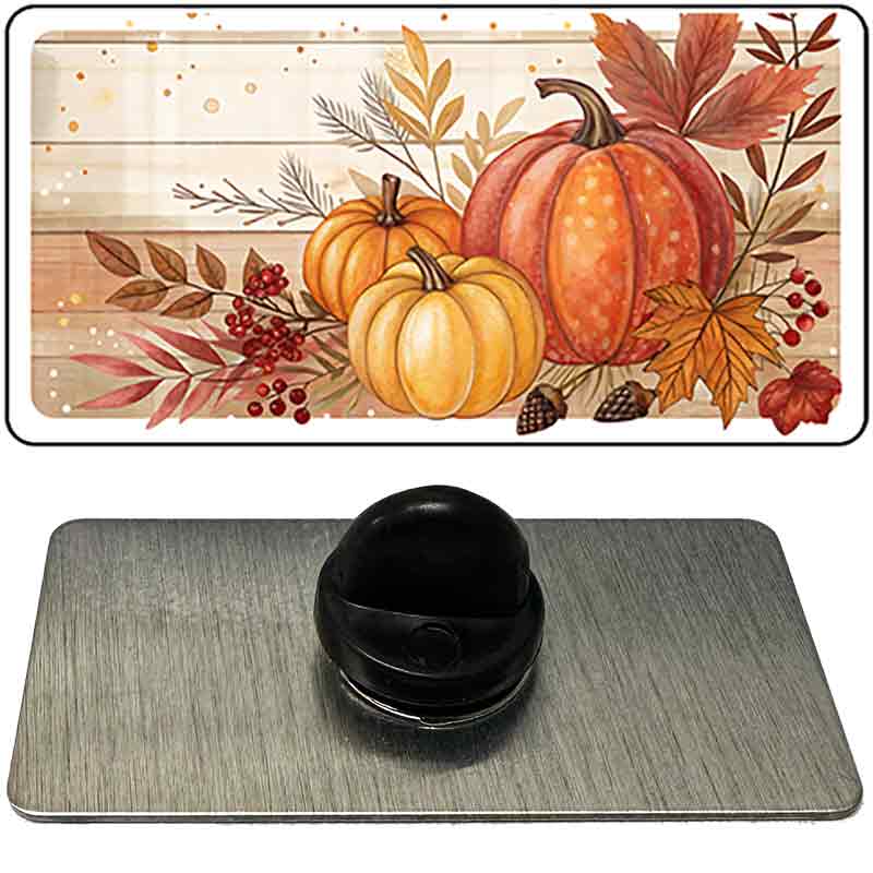 Autumn Pumpkins & Leaves Novelty Metal Hat Pin PIN-LP-14516