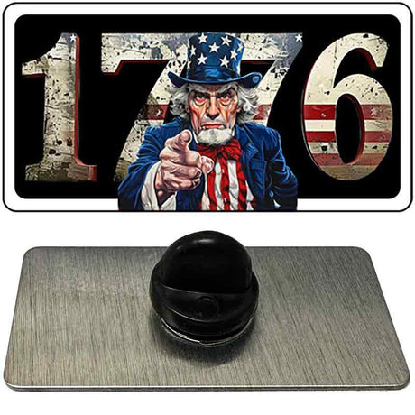 1776 Uncle Sam Novelty Metal Hat Pin PIN-LP-14548 1.5" x 0.75" Lapel Pin (PIN)