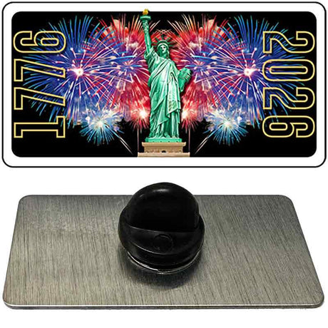 Lady Liberty Fireworks Novelty Metal Hat Pin PIN-LP-14549 1.5" x 0.75" Lapel Pin (PIN)
