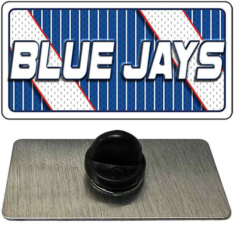Black ball on a gray mat with 'Blue Jays' logo in the background