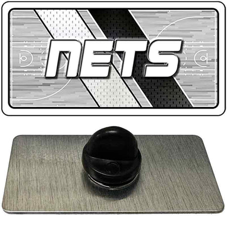 Black joystick on a gray mat with 'NETS' logo above