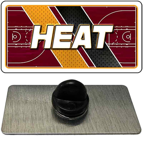 Mouse pad with 'HEAT' logo and black mouse on a gray surface