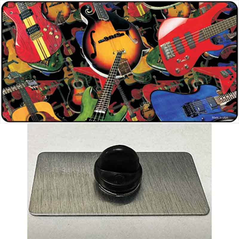 Guitars Black Novelty Metal Hat Pin