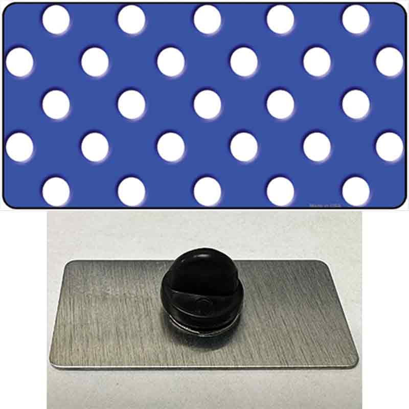 White Polka Dots Royal Blue Novelty Metal Hat Pin
