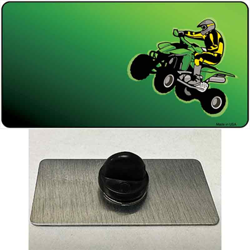 Quad Rider Offset Flat Novelty Metal Hat Pin