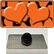 Orange Black Giraffe Orange Centered Hearts Novelty Metal Hat Pin