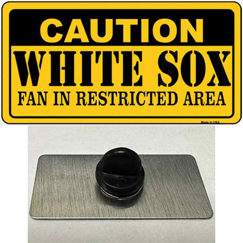 Caution White Sox Fan Novelty Metal Hat Pin