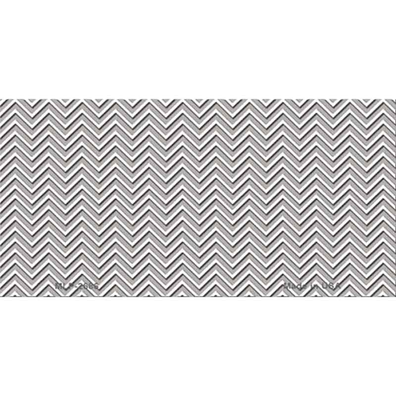 Grey White Chevron Novelty Metal Hat Pin