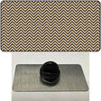 Brown White Chevron Novelty Metal Hat Pin