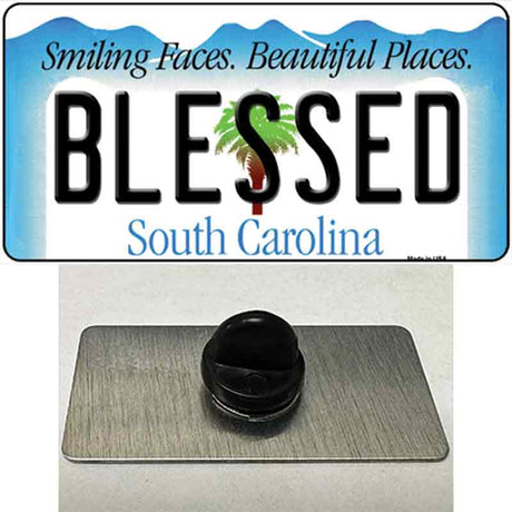 Blessed South Carolina Blue Novelty Metal Hat Pin
