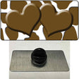 Brown White Giraffe Brown Centered Hearts Novelty Metal Hat Pin