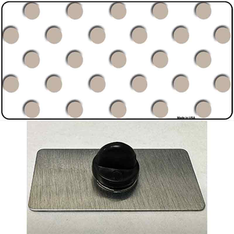 Tan White Polka Dot Novelty Metal Hat Pin
