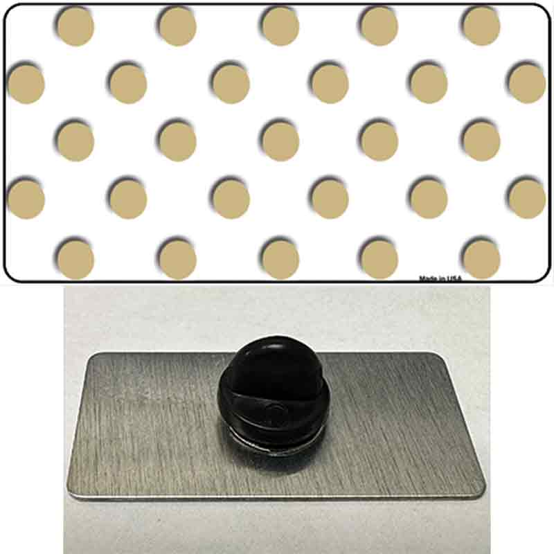 Gold White Polka Dot Novelty Metal Hat Pin